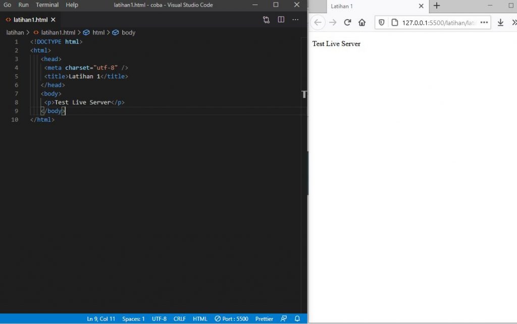 Live Server dengan Visual Studio Code